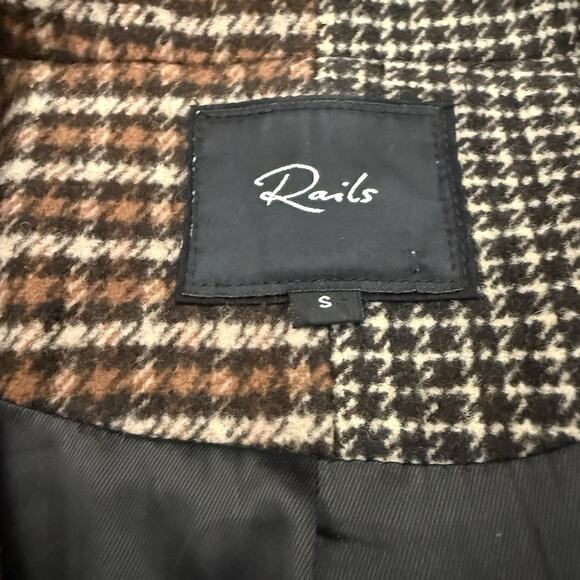 Rails Blazer Women Small Cody Double Breasted Wool Blend Tween Plaid Two Tone - Picture 4 of 12